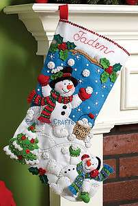 Bucilla Snowman Games ~ 18 Felt Christmas Stocking Kit #86301 ~ New 