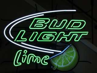 Bud Light Lime GENUINE USA MADE Neon Bar Sign NEW! budweiser beer 
