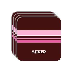 Personal Name Gift   SUKER Set of 4 Mini Mousepad Coasters (pink 