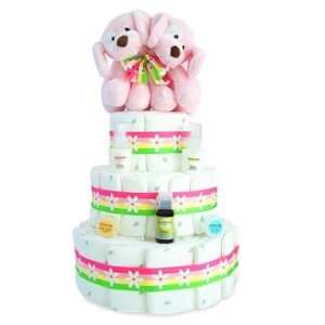  Mama & Babies Twin Girls 3 Tier Diaper Cake (3 Colors 