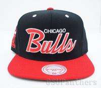 Chicago Bulls 2 Tone Mitchell & Ness Snapback Cap Hat SCRIPT  
