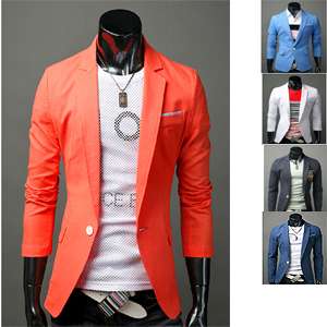 mens casual 1button blazer 5color sz(US XS,S,M)  
