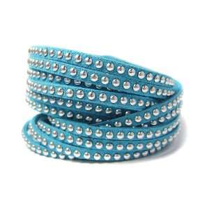  Double Wrap   Blue Suede Bracelet Jewelry
