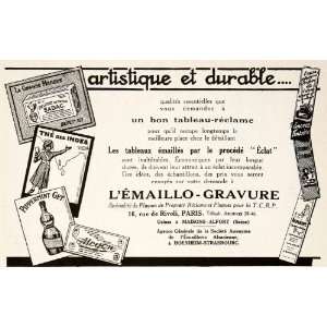  1925 Ad LEmaillo Gravure Enamel Sign Makers 16 Rue Rivoli 