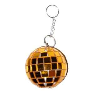  2 Gold Disco Mirror Ball Key Chain (Quantity = 3 