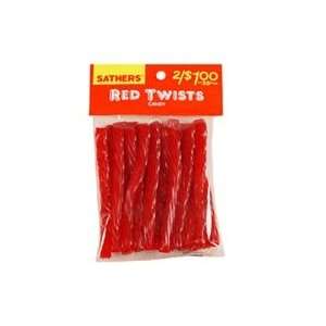  SATHERS RED TWISTS CANDY 2/$1 12X2.75Z: Health & Personal 