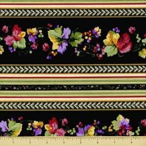   Creek Quilts Rosas Collection Cotton Fabric   Border Stripe   Multi