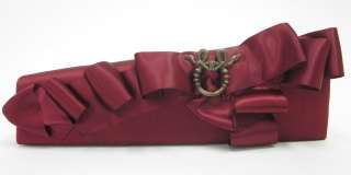 AUTH CHRISTIAN LOUBOUTIN Red Satin Clutch Handbag  
