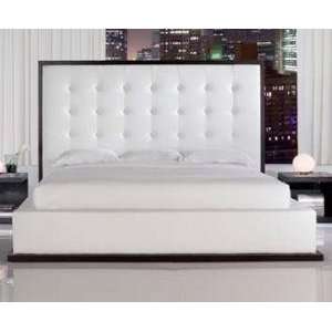 Ludlow White Leather Platform Bed