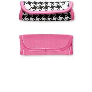  Reversible B&W Houndstooth/Pink Leather Handle Wrap 