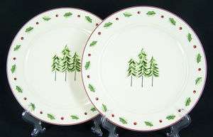 Merry Brite Holiday House 2 Dinner Plates Christmas  