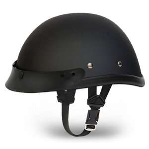   Black Skull Cap Novelty Motorcycle Half Helmet with Visor Automotive