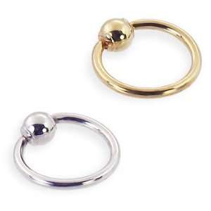  14K Gold Captive Bead Ring, 20 Ga Jewelry