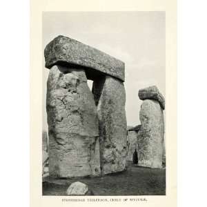  1926 Print Stonehenge Trilithon Child Mycenae England Dolmen 