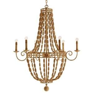 Louis 6L Iron/Wood Chandelier by Arteriors Home 89314 