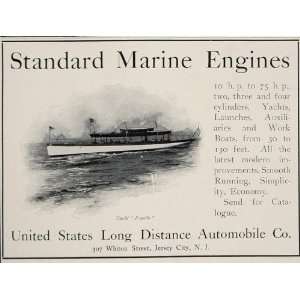 1902 Vintage Ad Yacht Fayelle Standard Marine Engines   Original Print 
