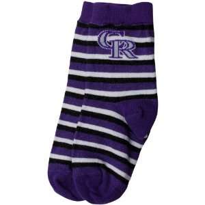   Rockies Toddler Sport Stripe Socks   Purple/Black: Sports & Outdoors