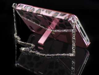 Luxury Leopard Diamond Stand Handbag Hard Back Case Cover F Apple 