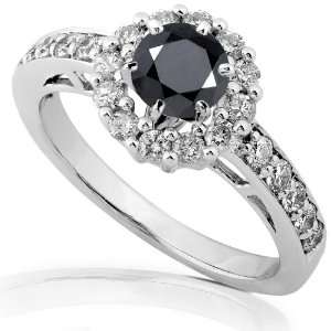  1 1/3 Carat TW Black and White Diamond Engagement Ring in 