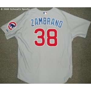  Carlos Zambrano Cubs Majestic Grey 2004 Game Used Road 