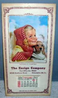 1960 Penna Ensign Advertising Calendar, Growing Up  