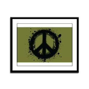  Framed Panel Print Peace Symbol Ink Blot 