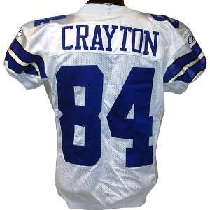  Crayton #84 2008 Cowboys Game Used White Jersey Used 11/2 vs Giants 