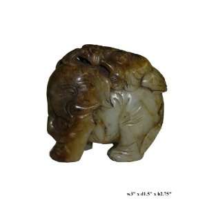  Chinese Old Jade Carved Elephant Figure Ornament: Home 