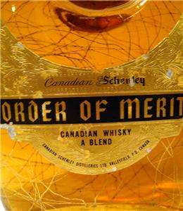 Schenley Canadian Whiskey Order of Merit w/Italian seal  