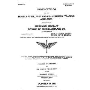 Stearman PT 13 17 18 Aircraft Parts Catalog Manual