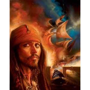   Jack Sparrow Disney Fine Art Giclee By John Rowe: Home & Kitchen