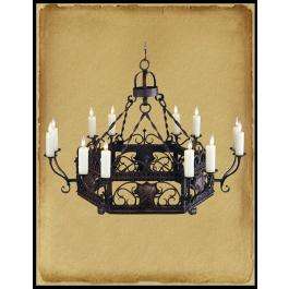 CH1016  HAND CRAFTED WROUGHT IRON 12 LIGHT CHANDELIER  