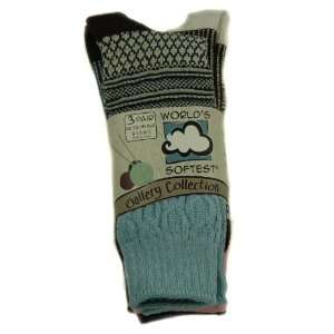  Worlds Softest Crew Socks Gallery Collection Blue Pink 