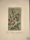 Kathleen Cantin Roses with flower stems #37 Mini Etching Signed and 