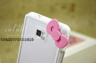 Hello Kitty PINK Ribbon WHITE Bumper Case Samsung Galaxy S2 II i9100 