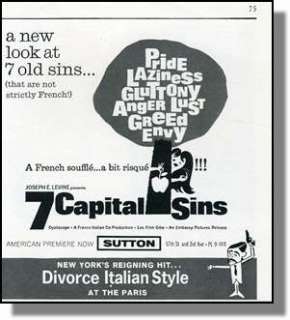 1963 The French Movie 7 Capital Sins Promo Ad  