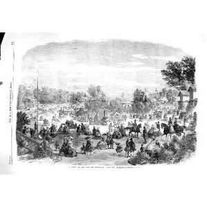   1860 BOIS DE BOULOGNE PRE CATELAN FRANCE ANTIQUE PRINT