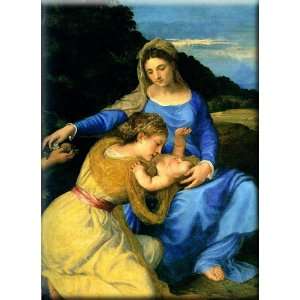   Baptist and St. Catherine [detail] 22x30 Streched Canvas Art by Titian