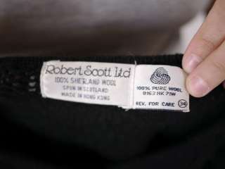 Vintage 1980s ROBERT SCOTT Scottish SHETLAND WOOL Cable Knit Sweater 