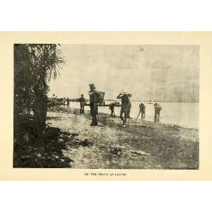  1898 Print Cavite Manila Bay Beach Men Philippines War 