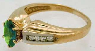 NATURAL 1.22 carats RUSSIAN ALEXANDRITE & DIAMONDS RING 14K  