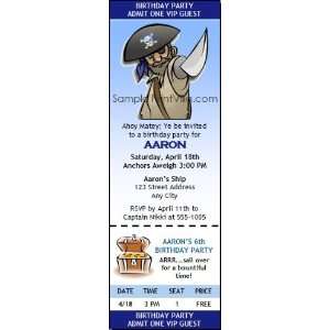  Pirate Birthday Party Ticket Invitation Health & Personal 