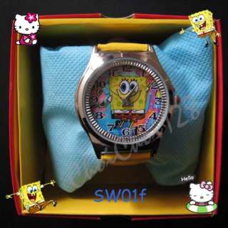 SpongeBob Squarepants Leather Quartz Wrist Watch SW01g  