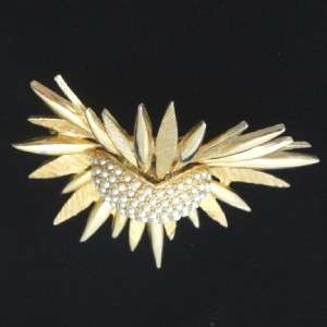   Petal Flower Pin Vintage Hattie Carnegie Dimensional Brooch  