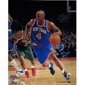 Chauncey Billups Autographed New York Knicks Dribble Up Court Vertical 