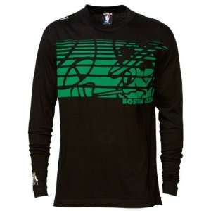  Boston Celtics Black Mascot Graphic Long Sleeve T shirt 