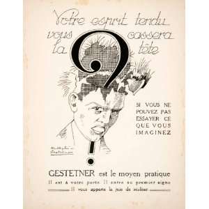  1925 Lithograph Ad D Gestetner 114 Rue Reaumur Paris 