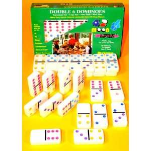  Dominoes Tournament Size, Double 6 Set _ with Color Dots 
