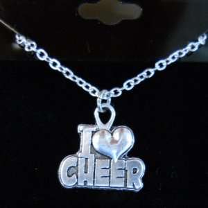  Pewter I Love Cheer Necklace Musical Instruments