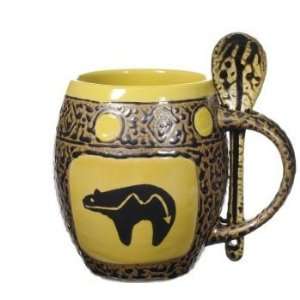  Spirit Bear Mug with Spoon in Dark Yellow Kitchen 
